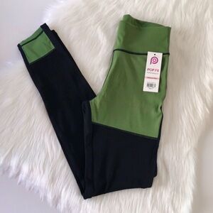 POP Fit Colorblock Mesh w/ Pockets Yoga Sport Pant Legging Small